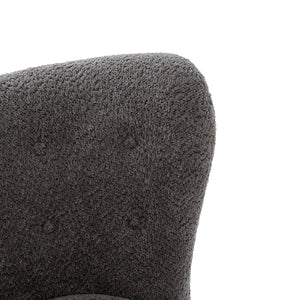 English Elm Swivel Club Chair Barrel Back Faux Leather 360 Degree Turn Living Room Accent Dark Grey N776P246078D