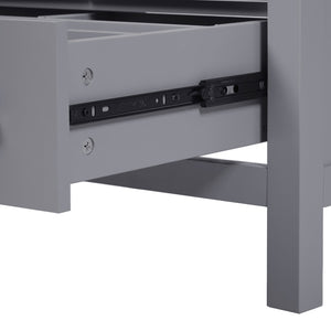 English Elm 24-inch Modern Bathroom Vanity with Ceramic Sink, Soft-Close Doors, Drawer Divider & Ample Storage Gray N729P299440E