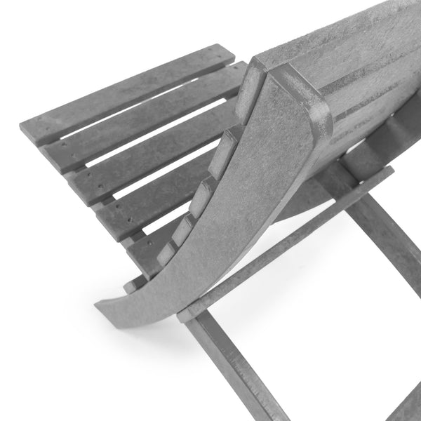 English Elm Grandcourt Recycled Hdpe Outdoor Folding Chair with Marine Grade Hardware for Patio Use Gray B2745P409670