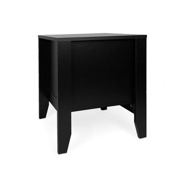 English Elm Christopher Knight Home® - Modern Nightstand with Drawer and Open Cubby, Faux Wood Mid Century Bedside Table, 2-Tier Storage Nightstand for Bedrooms, 21"W x 24.4"H Black 70949.00BLK