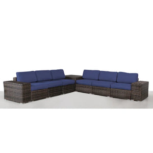 English Elm Fully Assembled Outdoor Rattan Wicker 6-Person Seating Group With Hidden Storage & Cushions B120S00160