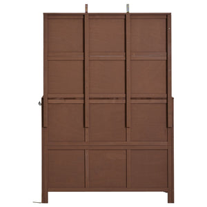 English Elm (with Hutch) Topmax Solid Fir Outdoor Potting Bench Station Cabinets Drawers Patio Garden Brown N717P404332D