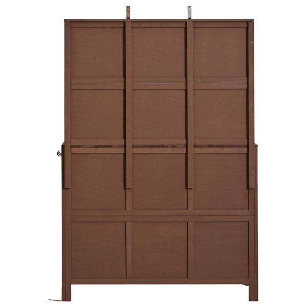 English Elm (with Hutch) Topmax Solid Fir Outdoor Potting Bench Station Cabinets Drawers Patio Garden Brown N717P404332D