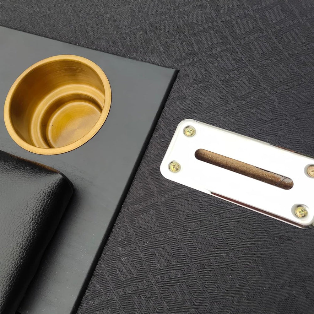 English Elm Ino Oval Poker Table Top Waterproof Felt Surface with Leatherette Rail and Cup Holders W2748P202110