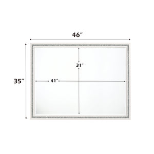 English Elm Haiden Rectangular Beveled Wall Mirror with Silver Trim for Bedroom Dresser B2726P411563