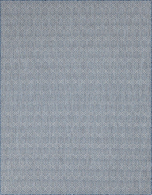Unique Loom Outdoor Trellis Deco Trellis Machine Made Trellis Rug Blue, Ivory/Navy Blue 9' 0" x 12' 0"