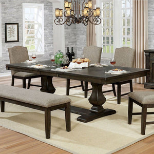 English Elm Contemporary 6Pc Solid Wood Dining Set With Expandable Table, Upholstered Chairs & Bench In Gray B2741S00069
