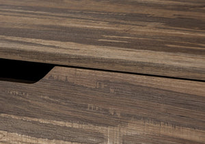 English Elm Computer Desk With Storage Drawers, Modern Brown Laminate & Black Metal Frame, Compact Design B2710P219843