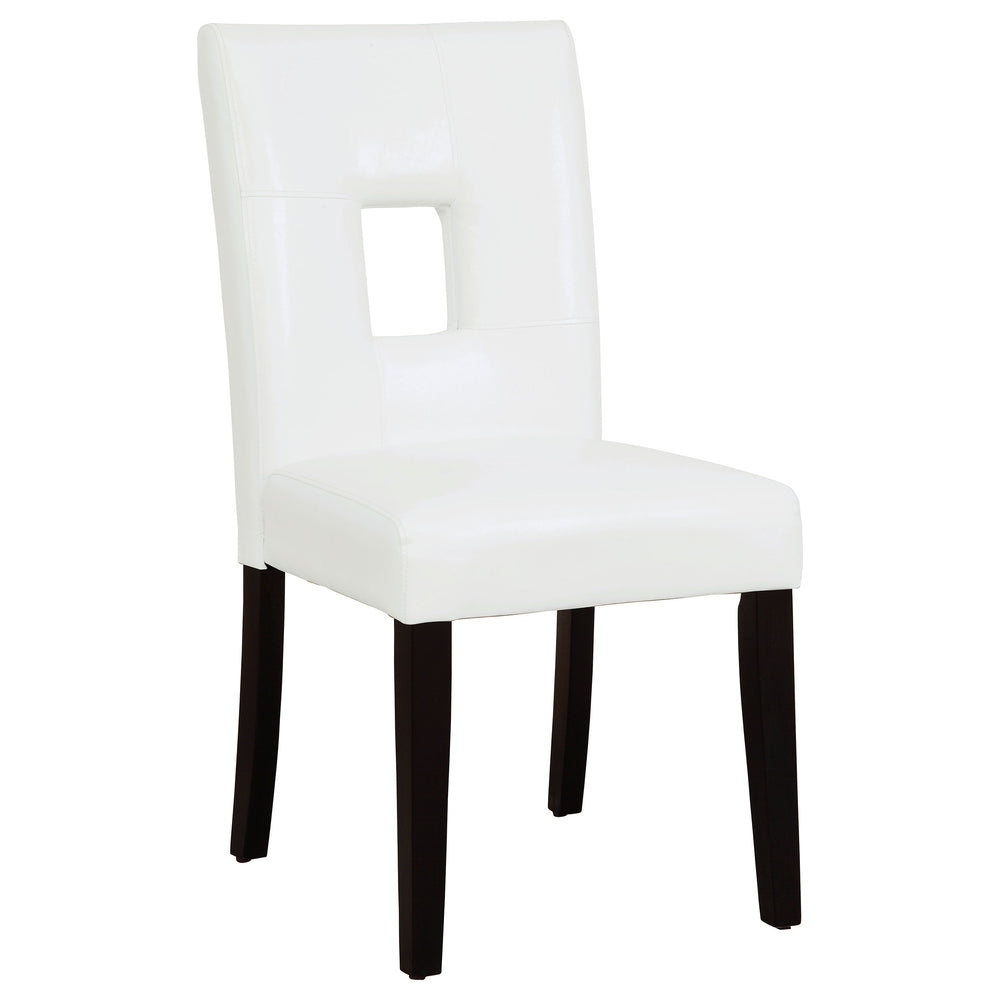 English Elm Shannon White Upholstered Dining Side Chair Set of 2 — Cutout Back, Plush Padding, Sturdy Wood Legs B062P344902