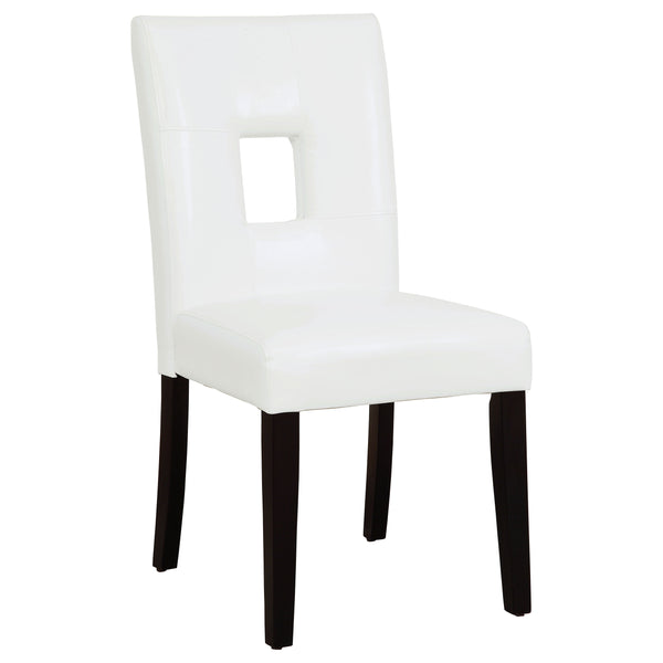 English Elm Shannon White Upholstered Dining Side Chair Set of 2 — Cutout Back, Plush Padding, Sturdy Wood Legs B062P344902