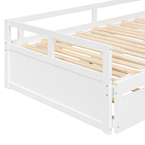 English Elm Extending Twin Daybed with Pull Out Trundle Solid Pine Wood Frame Guest Room N708P336535K