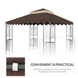 English Elm 10X10 Ft Outdoor Patio Gazebo Replacement Canopy - Durable Double-Tiered Cover For Year-Round Use W419P198353