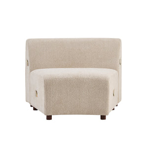 English Elm Cozelle Three Piece Boucle Sectional Curved Cloud Sofa for Modern Living Rooms N773IS00094B