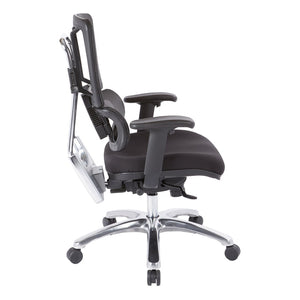 OSP Home Furnishings Vertical Mesh Back Manager Chair with Lumbar Support for Modern Home Office Use Coal 99662C-30