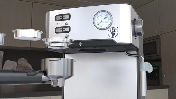 English Elm 20 Bar Stainless Steel Espresso Machine with Steam Wand for Home Barista Brewing W1002P292428