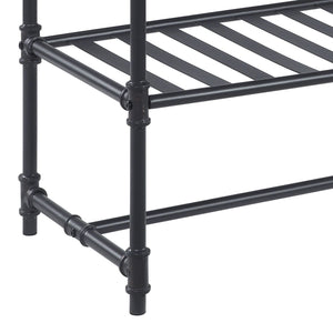 English Elm Brantley Rustic Sandy Gray Finish Coffee Table with Metal Pipe Frame, 1-Tier Shelf and Durable Top Oak 52.39 L x 22.5 W x 11.75 H B2726P244965