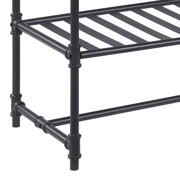 English Elm Brantley Rustic Sandy Gray Finish Coffee Table with Metal Pipe Frame, 1-Tier Shelf and Durable Top Oak 52.39 L x 22.5 W x 11.75 H B2726P244965