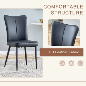 English Elm Table And Chair Set - Modern 31.5-Inch Round Dark Wood Grain Table With 2 Black Pu Chairs, Stylish Design! W1151S02485-GIGA