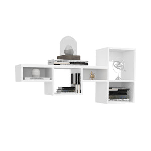 English Elm WALLSHE 7-Tier 47" Wide Modular Cube Wall Shelf with 100 lb Capacity — Stylish Space-Saving Storage White 36.61 L x 11.02 W x 4.33 H B070P242496