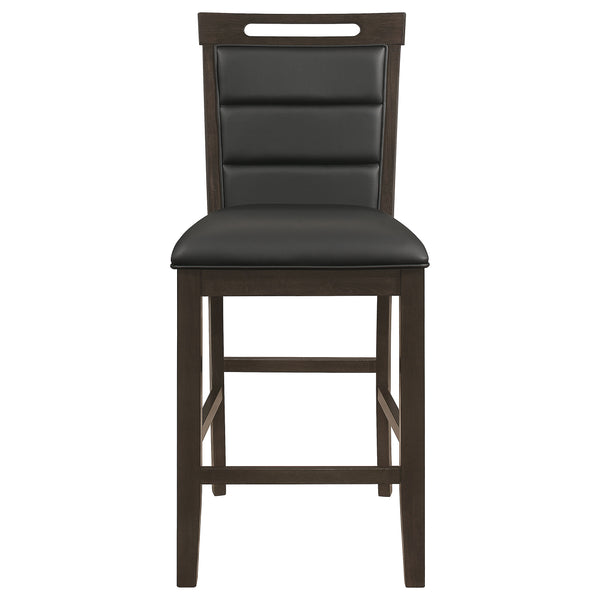 English Elm Prentiss Cappuccino Upholstered Counter Chair Set of 2 — Plush Leatherette Seating, Tall Wood Accents, Elegant silhouette B062P344988