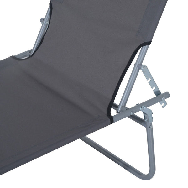 English Elm Outsunny Adjustable Outdoor Lounge Chair With Sun Shade, Portable Folding Chaise For Beach & Camping W2225P174374-GIGA