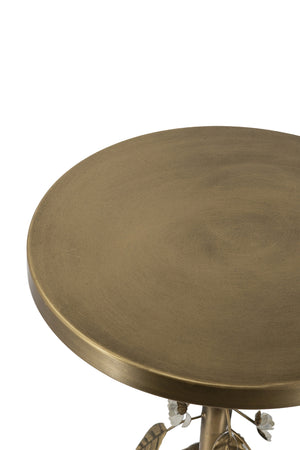 English Elm 11.8x11.8x18.1" Paulownia Wood Sculptural Side Table with Mosaic Hourglass Base W2078P461598