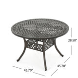 Christopher Knight Home® - Noble House - Stock Island Outdoor Finished Expandable Aluminum Dining Table