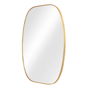 English Elm 30x40 Oval Wall Mirror Slim Metal Frame Distortion Free Glass Bathroom Entryway Accent Gold W2203P476482