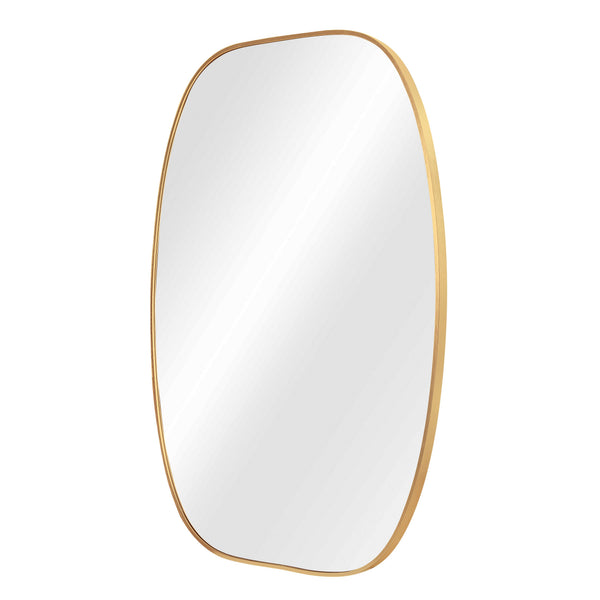 English Elm 30x40 Oval Wall Mirror Slim Metal Frame Distortion Free Glass Bathroom Entryway Accent Gold W2203P476482