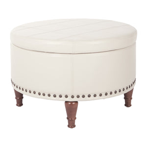 OSP Home Furnishings Alloway Storage Ottoman Cream