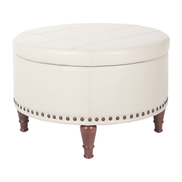 OSP Home Furnishings Alloway Storage Ottoman Cream