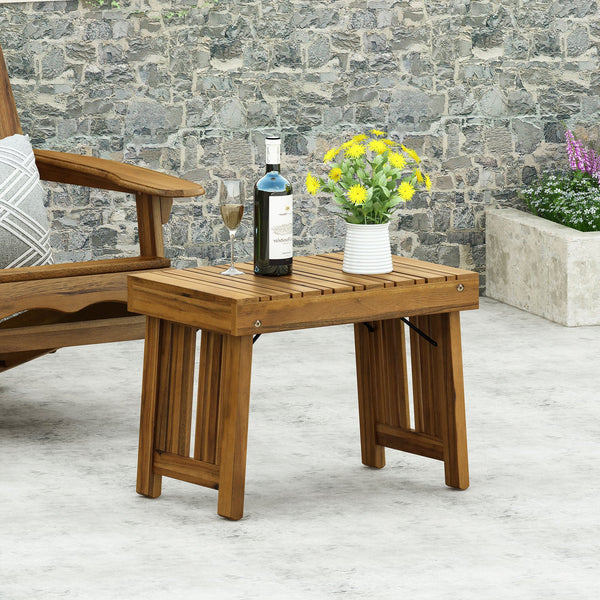 English Elm Christopher Knight Home® - KYOTO SIDE TABLE Foldable Slat-Top Wood Accent Table with Classic Leg Frame, Compact 21.5" W Teak 69317.00
