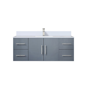 English Elm Dark Grey 48 in Bath Vanity with White Quartz Top, Soft-Close Drawers & Chrome Faucet Set - Spacious Durable B2731P258642