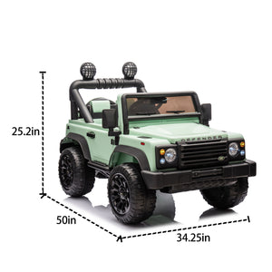 English Elm Licensed Land Rover Defender Ride on Car 24v Dual Motor with Parental Remote Green W1578P339063