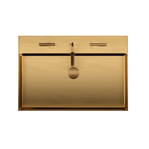 English Elm BB13-20Y-405 Brushed Gold 20"x14" 304 Stainless Steel Bathroom Sink, 4.3" Deep, 3-Hole, Spill-Stop Edge W1865P279868