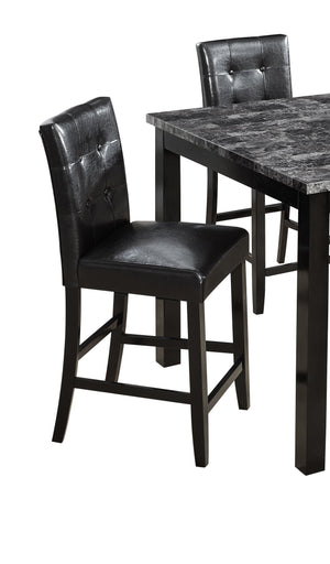 English Elm Beautiful 5pc Counter Height Dining Set with Square Table and Faux Leather Upholstered Chairs, Modern Chic Design Gray 46.25 L x 46.25 W x 14 H ESFTID593-5PC-SHB