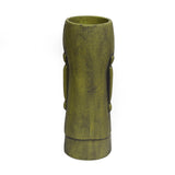 Christopher Knight Home® - Noble House - Glacier Outdoor Easter Island Tiki Urn, Antique Green Finish