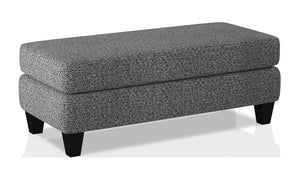 English Elm Gray Chenille 5pc Sectional Sofa Set with Chaise Ottoman & Patterned Pillows, Plush High-Density Comfort, Tapered Legs B2741S00063