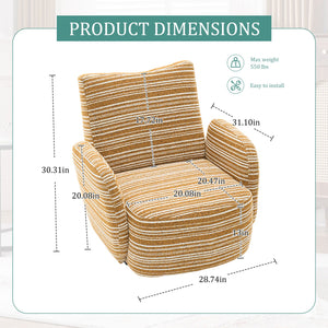 English Elm Modern 360° Swivel Boucle Armchair with High-Resilience Sponge, 550lb Capacity, Cozy Lounge Accent Chair Mustard yellow W395P355482