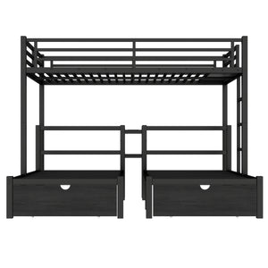 English Elm Twin Triple Bunk Bed Metal L-shaped Frame Sleeps Three Kids White Finish W1580S00480