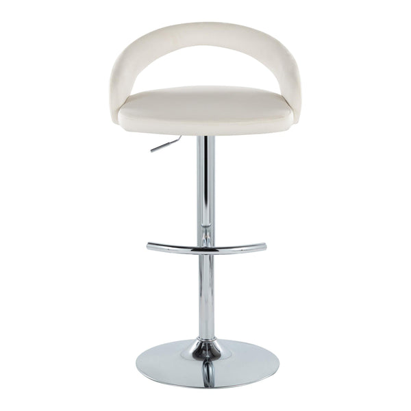 English Elm Adjustable Velvet Barstools Set of 3 with Chrome Base for Kitchen Island Seating B202S02054