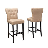 Christopher Knight Home® - Noble House - Cadwallader Mocha Fabric Barstool - Set of 2