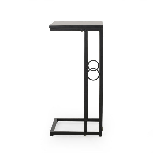 English Elm Christopher Knight Home® - End Table - Modern C-Shape Design With Iron Frame & Mdf Top - Sleek Black Finish For Any Space N771P218229H