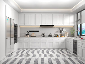 English Elm White Shaker Solid Wood Wall Cabinet Soft Close Double Door Kitchen Storage T2950P425171