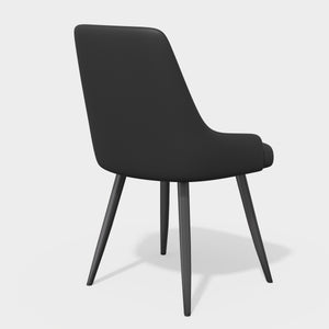 English Elm Modern Dining Chairs Set Of 2 - Comfortable Faux Leather Upholstered Design With Metal Legs T3950P397125