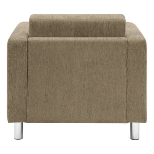 OSP Home Furnishings Pacific Club Armchair with Chrome Legs and Performance Fabric for Modern Living Rooms Armchair Taupe PAC51-S125