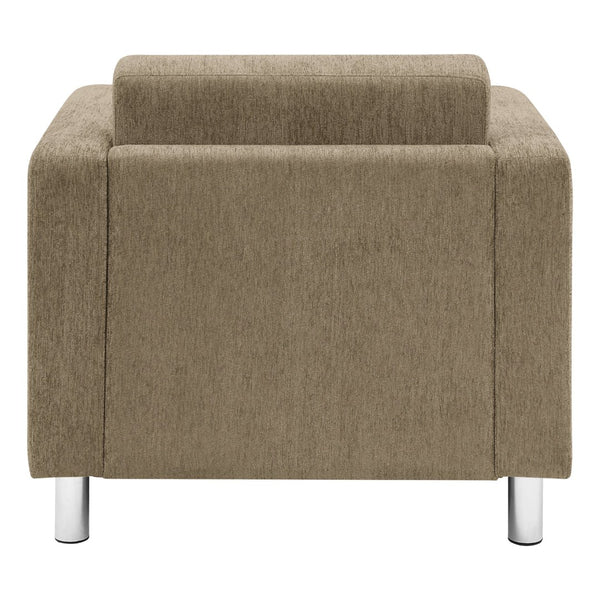 OSP Home Furnishings Pacific Club Armchair with Chrome Legs and Performance Fabric for Modern Living Rooms Armchair Taupe PAC51-S125