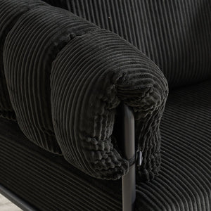 English Elm TS Modern decorative chair with plush teddy fleece upholstery and gold metal legs for luxe comfort and style Black W2311P308070