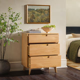 3-Drawer Groove Handle Solid Wood Dresser Natural Pine BR3DSLDRNP-T Walker Edison