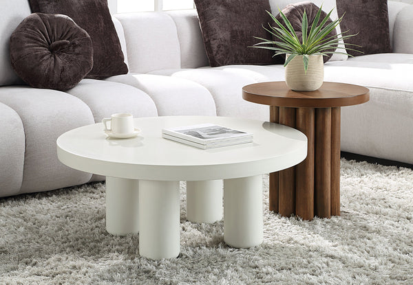 English Elm Loanna Modern Brown Wooden End Table with Thickened Top, Durable MDF & Birch Veneer Accent B2726P246345